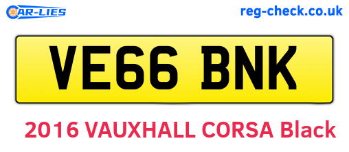 VE66BNK are the vehicle registration plates.