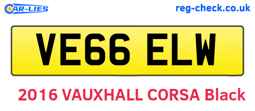 VE66ELW are the vehicle registration plates.