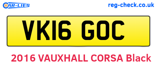 VK16GOC are the vehicle registration plates.