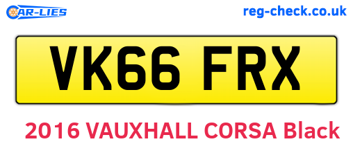 VK66FRX are the vehicle registration plates.