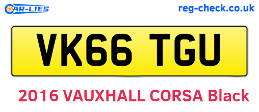 VK66TGU are the vehicle registration plates.