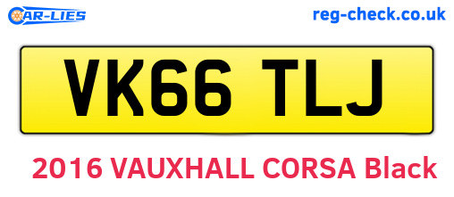 VK66TLJ are the vehicle registration plates.
