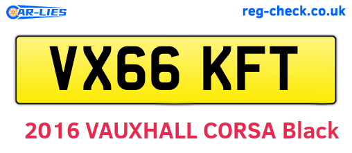 VX66KFT are the vehicle registration plates.
