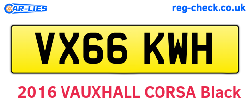 VX66KWH are the vehicle registration plates.