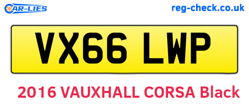 VX66LWP are the vehicle registration plates.