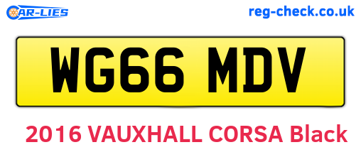 WG66MDV are the vehicle registration plates.