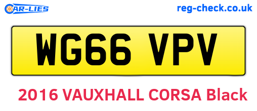 WG66VPV are the vehicle registration plates.