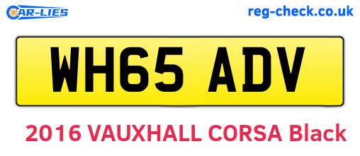 WH65ADV are the vehicle registration plates.