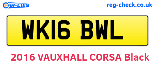 WK16BWL are the vehicle registration plates.