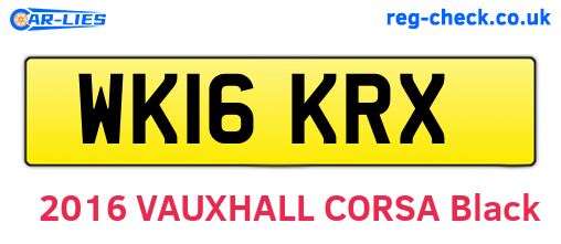 WK16KRX are the vehicle registration plates.