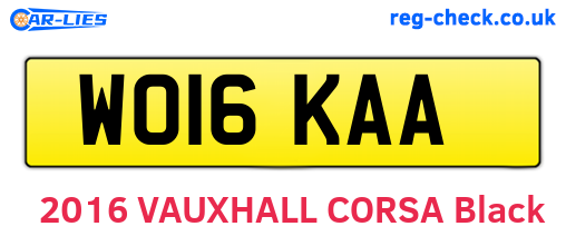 WO16KAA are the vehicle registration plates.