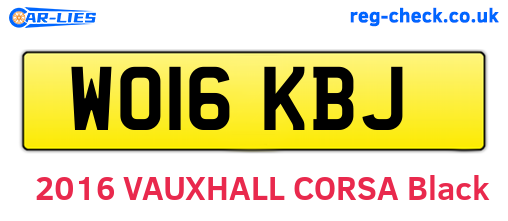 WO16KBJ are the vehicle registration plates.