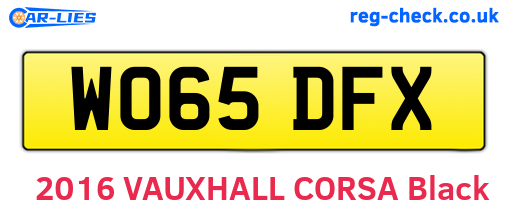WO65DFX are the vehicle registration plates.