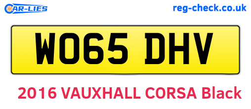 WO65DHV are the vehicle registration plates.