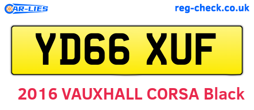 YD66XUF are the vehicle registration plates.