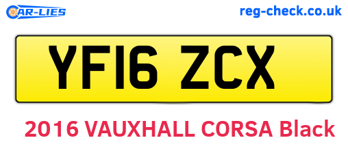 YF16ZCX are the vehicle registration plates.