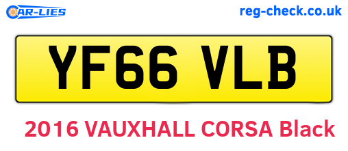 YF66VLB are the vehicle registration plates.