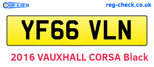 YF66VLN are the vehicle registration plates.