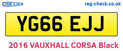 YG66EJJ are the vehicle registration plates.
