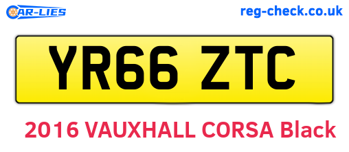 YR66ZTC are the vehicle registration plates.
