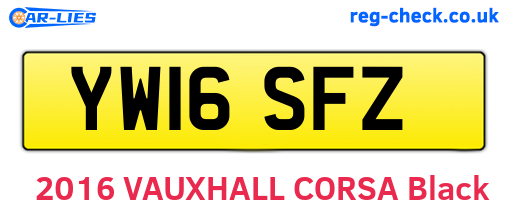 YW16SFZ are the vehicle registration plates.