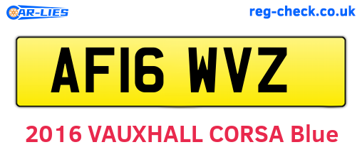 AF16WVZ are the vehicle registration plates.