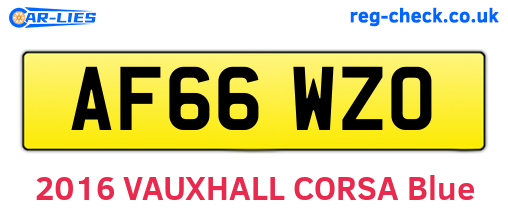 AF66WZO are the vehicle registration plates.