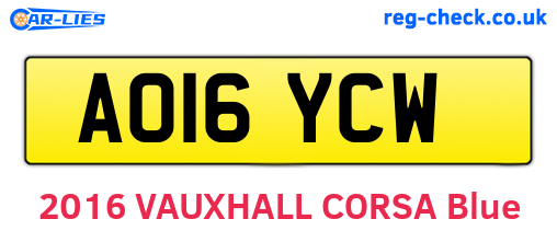 AO16YCW are the vehicle registration plates.