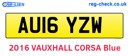 AU16YZW are the vehicle registration plates.
