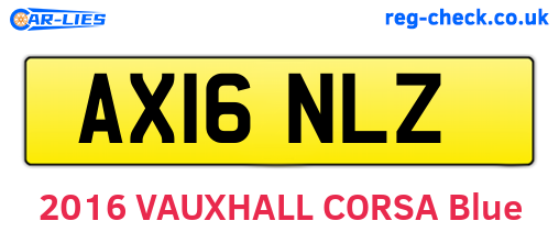 AX16NLZ are the vehicle registration plates.