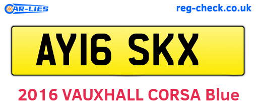 AY16SKX are the vehicle registration plates.