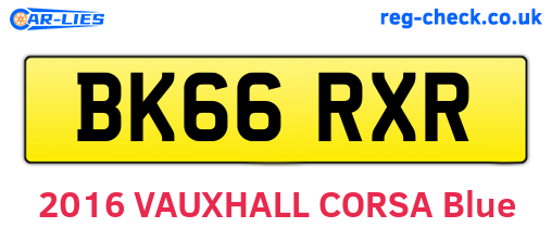 BK66RXR are the vehicle registration plates.