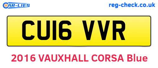 CU16VVR are the vehicle registration plates.