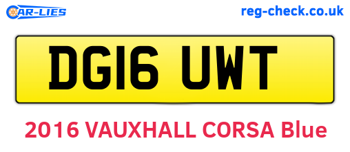 DG16UWT are the vehicle registration plates.