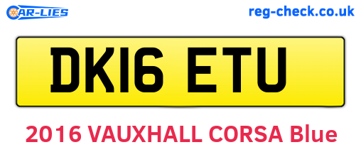DK16ETU are the vehicle registration plates.
