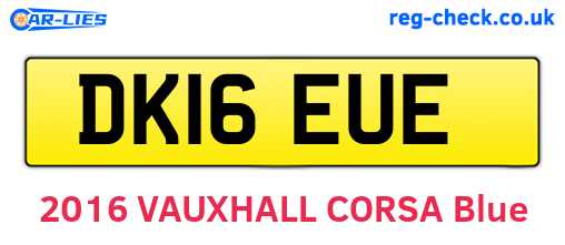 DK16EUE are the vehicle registration plates.