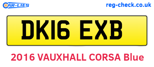 DK16EXB are the vehicle registration plates.