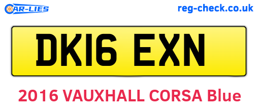 DK16EXN are the vehicle registration plates.
