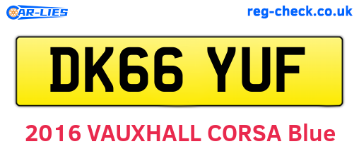 DK66YUF are the vehicle registration plates.