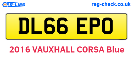 DL66EPO are the vehicle registration plates.