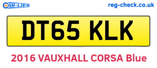 DT65KLK are the vehicle registration plates.