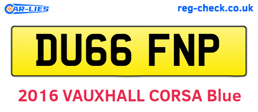 DU66FNP are the vehicle registration plates.