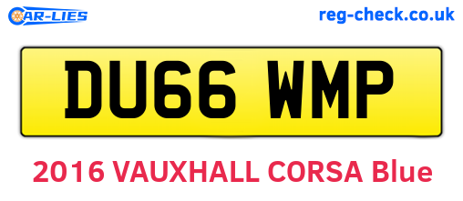 DU66WMP are the vehicle registration plates.