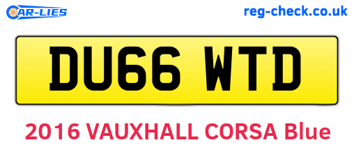 DU66WTD are the vehicle registration plates.