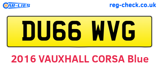 DU66WVG are the vehicle registration plates.