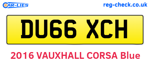 DU66XCH are the vehicle registration plates.