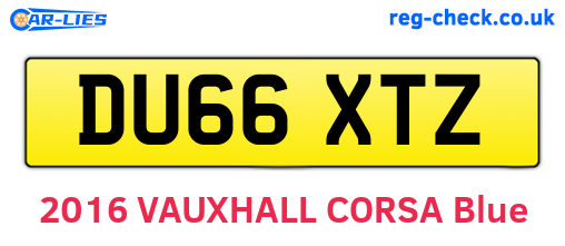 DU66XTZ are the vehicle registration plates.