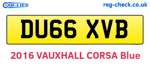 DU66XVB are the vehicle registration plates.