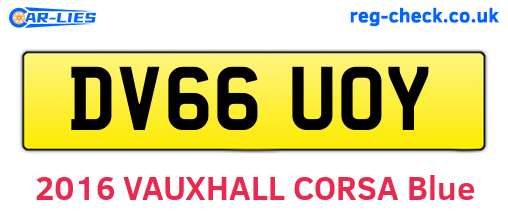 DV66UOY are the vehicle registration plates.