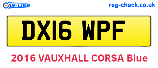 DX16WPF are the vehicle registration plates.